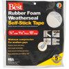 Do it Best 3-4 In. W x 5-16 In. T x 10 Ft. L White Rubber Foam Weatherstrip Tape R534WHDB 288608