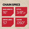 Oregon AdvanceCut 16 In. 57-Link Chainsaw Chain S57 705764