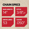 Oregon AdvanceCut 14 In. 53-Link Chainsaw Chain S53 705705