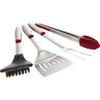 GrillPro Rubber Insert Handle Stainless Steel 4-Piece Barbeque Tool Set 40070 800091