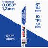 Lenox MULTIWOLF WAVE EDGE 6 In. 10 TPI Multi-Purpose Reciprocating Saw Blade 20561S610R 322059