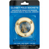 John Sterling Closet-Pro 1-3-8 In. Steel Closet Rod Socket, Brass (2-Pack) BC-0039-3 218008