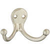 National Hardware Satin Nickel Double Clothes Hook (2-Pack) N325-522 215127
