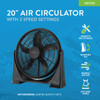 Denali Aire 20 In. 3-Speed Black Air Circulator 2DAFCR20 531340