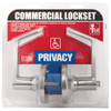Tell Satin Chrome Privacy Door Lever  CL100016 243833