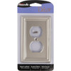 Amerelle Chelsea 1-Gang Stamped Steel Outlet Wall Plate, Brushed Nickel 149DBN 500239