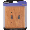 Amerelle 2-Gang Solid Oak Toggle Switch Wall Plate, Light Oak 901TTL 550531