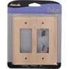 Amerelle 2-Gang Solid Ash Rocker Decorator Wall Plate, Unfinished Ash