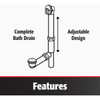 Keeney Rough Brass Trip Lever Bath Drain with Polished Chrome Trim 606RB 404930