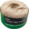 Do it Best 10-Ply x 300 Ft. White Cotton Parcel Post Twine 972594 Pack of 12 972594