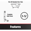 Keeney Foot Lok Stop Plastic Bath Drain with Polished Chrome Trim 63W 404967