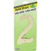 Hy-Ko 4 In. Polished Brass House Number Two