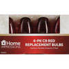 Home Impressions C9 Red Transparent 125V Replacement Light Bulb (4-Pack)
