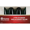 Home Impressions C9 Green Transparent 125V Replacement Light Bulb (4-Pack)