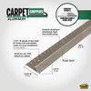M-D Building Products Pewter 1-3-8 In. x 3 Ft. Aluminum Carpet Gripper 43882 268445