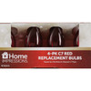 Home Impressions C7 Red Transparent 125V Replacement Light Bulb (4-Pack)