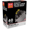 Do it Best 33 Gal. Extra Large Black Trash Bag (40-Count) 608440 608440
