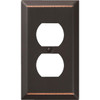 Amerelle 1-Gang Stamped Steel Outlet Wall Plate, Aged Bronze 163DDB