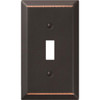 Amerelle 1-Gang Stamped Steel Toggle Switch Wall Plate, Aged Bronze 163TDB