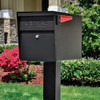 Mail Boss Black Steel Locking Security Post Mount Mailbox 7106 240313
