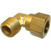 Lasco 1/2 C x 3/8 In. MPT 90 Deg. Compression Brass Elbow (1/4 Bend) 17-6947