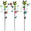 Alpine 36 In. Metal Frog Garden Stake Lawn Ornament LJJ1024A Pack of 9