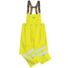 Hi-Visibility Rain Bib Pants, Polyester, 32 1/2 in Inseam, 39 in Waist, 0.40mm Thickness, XL
