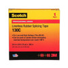 Rubber Splicing Tape, 130C, Scotch, 3/4 in W x 30 ft L, 30 mil thick, Black