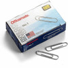 Officemate Paper Clips,No. 1,Silver,Steel, 1000PK 99911