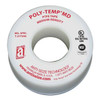 Thread Sealant Tape, Poly-Temp, Medium Density, 1/2 in W x 43 ft L, White