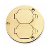 Hubbell Wiring Device-Kellems Box Cover, Floor Box Type, 2 Gang, Brass S3925