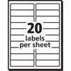 Avery Laser Label, 4 in Label W, 1 in Label H, 20 Labels per Sheet White AVE5161