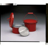 Bench Can 1 gal Galvanized Steel Can, Brass Plunger, 7 in Dasher Plate Dia., Red  B604