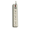 Tripp Lite Outlet Strip, Wall/Floor Mount, 6 5-15R, 5-15P, 6 ft., Beige 6SPDX