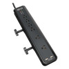 Tripp Lite Power Strip, Surge, USB, 6 5-15R, 5-15P, 6 ft., Black TLP606DMUSB
