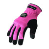 Mechanics Gloves, Synthetic Leather Palm, L, Pink