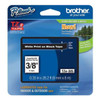 Brother Adhesive TZ Tape (R) Cartridge 0.35"x26-1/5ft., White/Black TZE325G