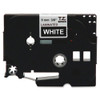 Brother Adhesive TZ Tape (R) Cartridge 0.35"x26-1-5ft., White-Black TZE325G