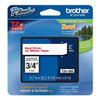 Brother Label/Ribbon Cartridge, White, Gloss, 3/4 in W TZE242G