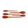Wiha Insulated Screwdriver Set,Slotted/Phillips,5 pcs 32091