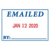 2000 Plus Message Date Stamp, Blue-Red, 12, Plastic 038931