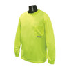 Long Sleeve T-Shirt, Non Rated, Birdseye Mesh, Hi-Vis Green, 4X