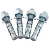 Vestil Wedge Anchor, 3-4" Dia., 4-1-4" L, Steel Zinc Plated, 4 PK AS-344-4PK