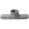 PVC Female Adapter Reducing Tee, Insert x Insert x FNPT, 1 in x 1 in x 1/2 in Pipe Size