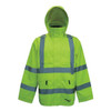 Hi-Viz Safety Jacket, Polyester, Polyurethane, Class 3 Type R, Green, L