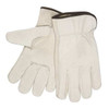 Leather Drivers Gloves, Shirred Slip-On Cuff, Keystone Thumb, Cream, 2XL, 1 PR