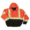 Hi-Vis Bomber Jacket, Polyester, Class 3 Type R, Orange/Black, XL