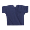 Scrub Shirt, Cotton/Polyester, Short Sleeve, 2 Pockets, V-Neck, Navy, Size L