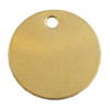 Blank Tag, Brass, 2 in H x 2 in W, 2 in Dia., Brass, Round, 25 PK