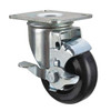 Swivel Plate Caster w/Brake,350 lb,Plate Type B